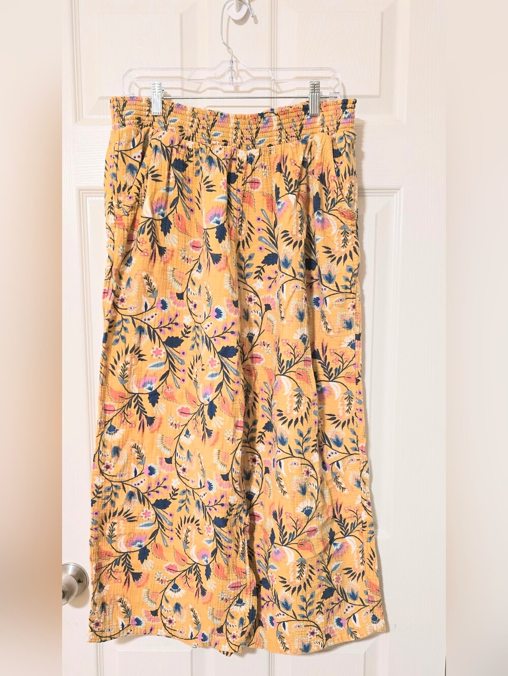Joyspun Mustard Floral Harem Pajama Pants